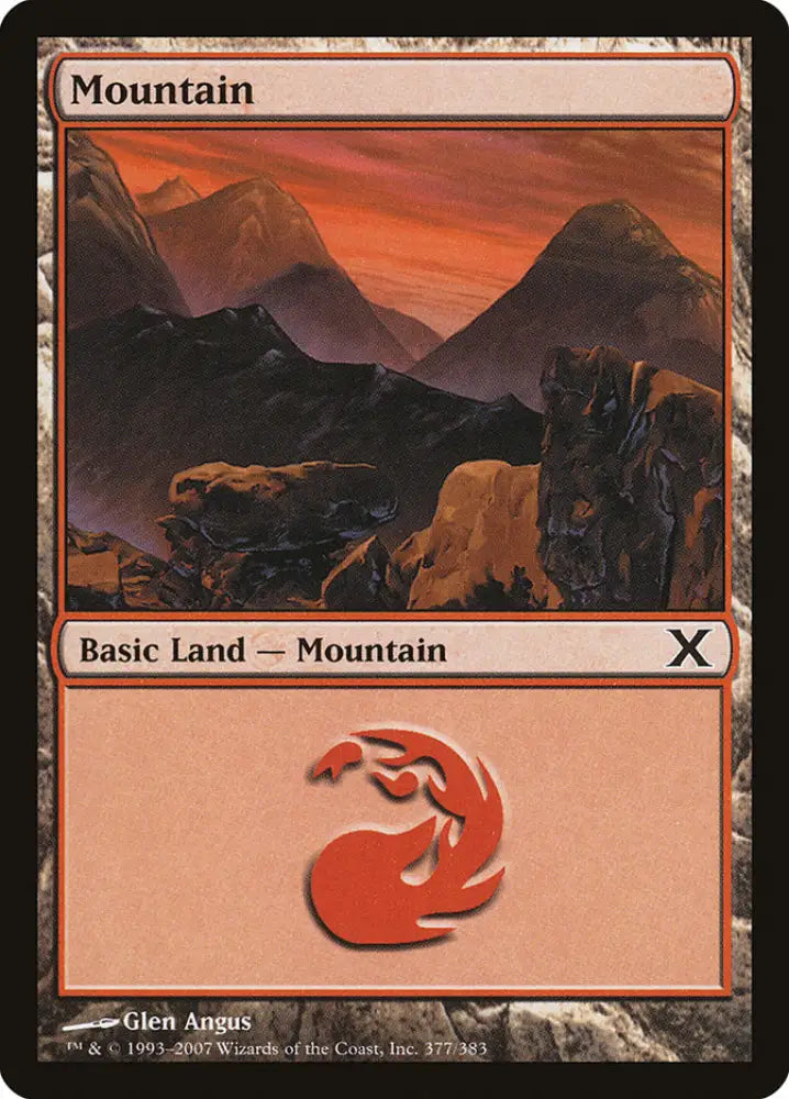 Mountain (377) [Tenth Edition] - MTG Single