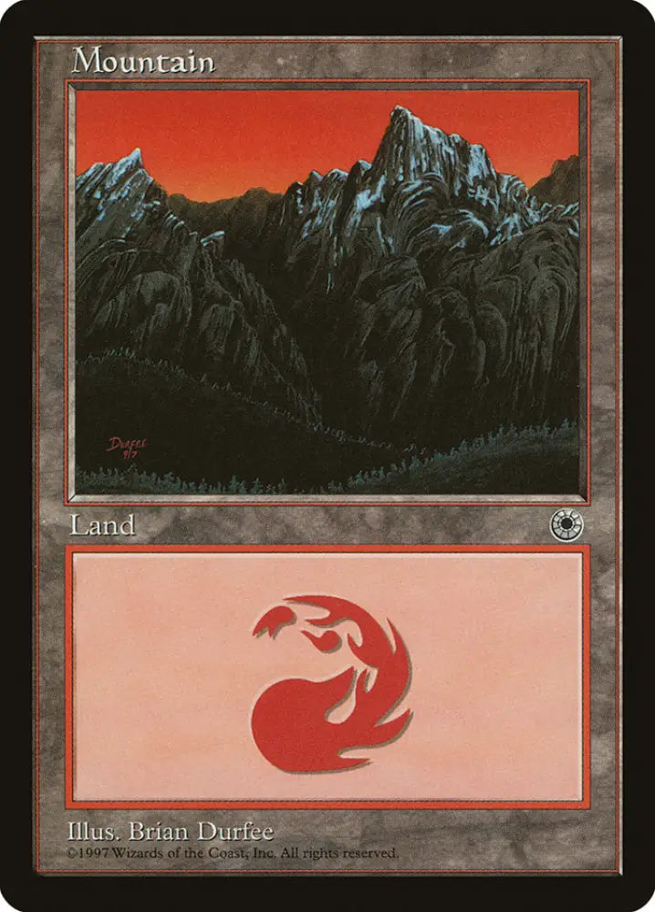 Mountain (9/7 Signature / Peak on Left) [Portal] - MTG Single