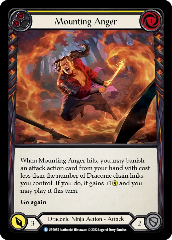 Mounting Anger (Yellow) [Uprising] Rainbow Foil - Flesh And Blood Single