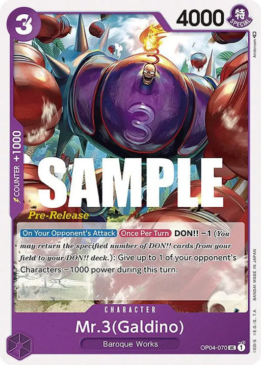 Mr.3 (Galdino) (OP04-070) [Kingdoms of Intrigue Pre-Release Cards]