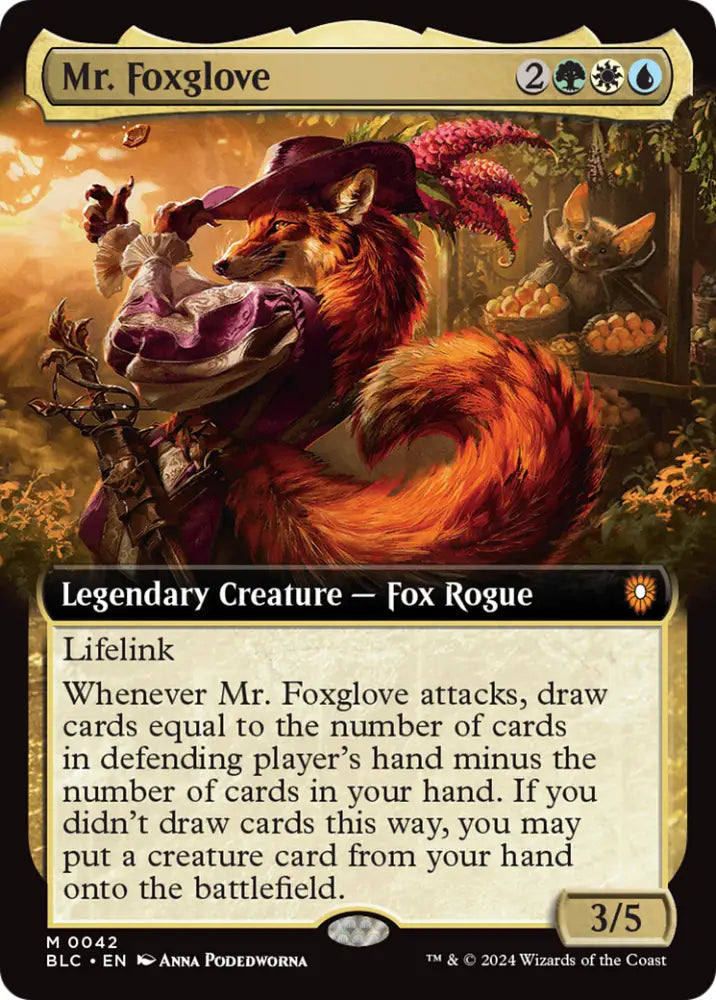 Mr. Foxglove (Extended Art) [Bloomburrow Commander] - MTG Single