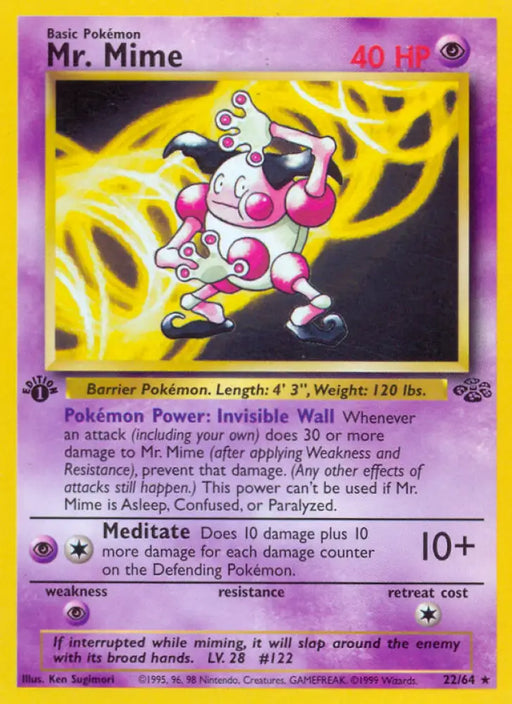 Mr. Mime (22/64) [Jungle 1st Edition] - Pokemon Single