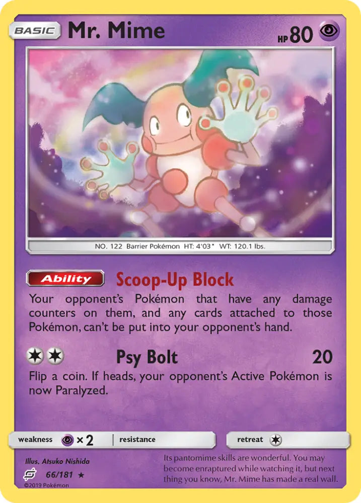 Mr. Mime (66/181) [Sun & Moon: Team Up] - Pokemon Single