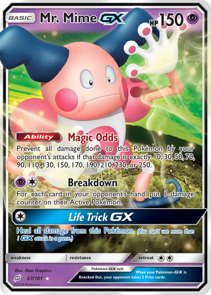 Mr. Mime GX (67/181) [Sun & Moon: Team Up] - Pokemon Single