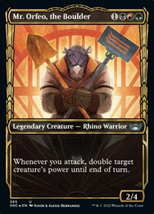 Mr. Orfeo the Boulder (Showcase Golden Age Gilded Foil) [Streets of New Capenna] - MTG Single