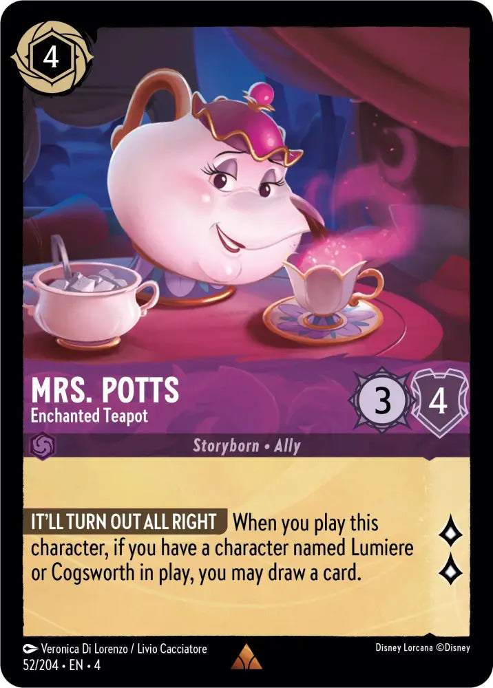 Mrs. Potts - Enchanted Teapot (52/204) [Ursula’s Return] - Lorcana Single