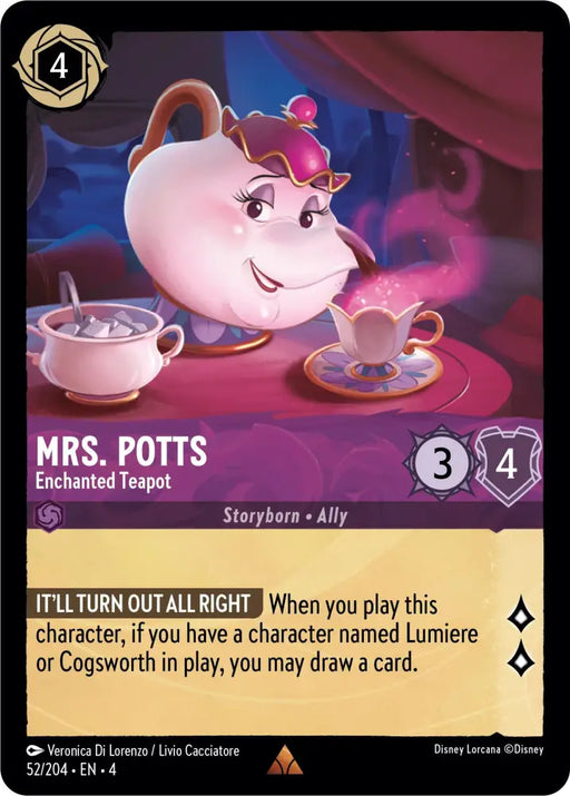Mrs. Potts - Enchanted Teapot (52/204) [Ursula’s Return] - Lorcana Single
