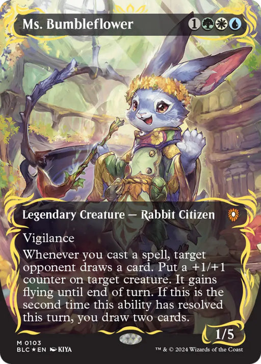 Ms. Bumbleflower (Borderless) (Raised Foil) [Bloomburrow Commander] - MTG Single