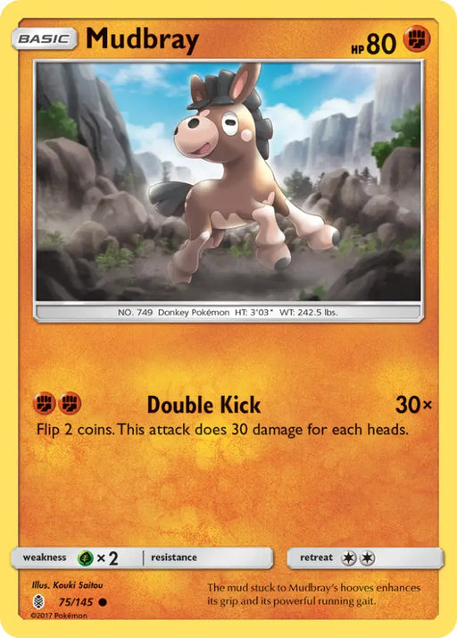 Mudbray (75/145) [Sun & Moon: Guardians Rising] - Pokemon Single