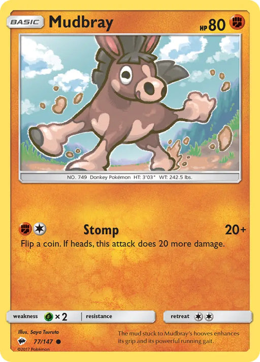 Mudbray (77/147) [Sun & Moon: Burning Shadows] - Pokemon Single