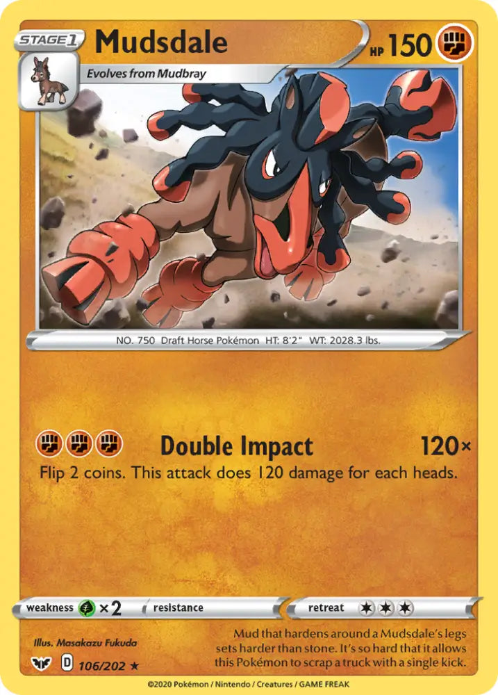Mudsdale (106/202) [Sword & Shield: Base Set] - Pokemon Single
