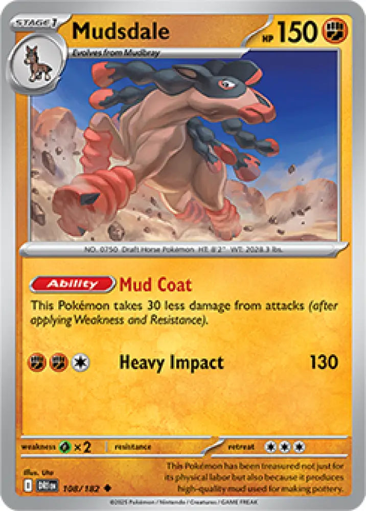 Mudsdale (108/182) [SV10: Destined Rivals] - Pokemon Single