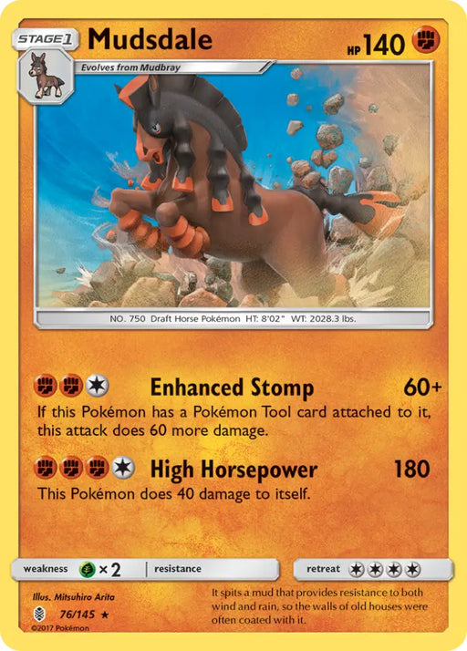 Mudsdale (76/145) [Sun & Moon: Guardians Rising] - Pokemon Single