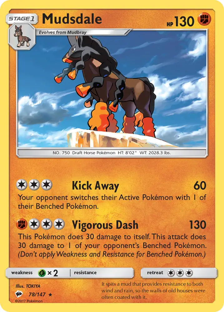 Mudsdale (78/147) [Sun & Moon: Burning Shadows] - Pokemon Single