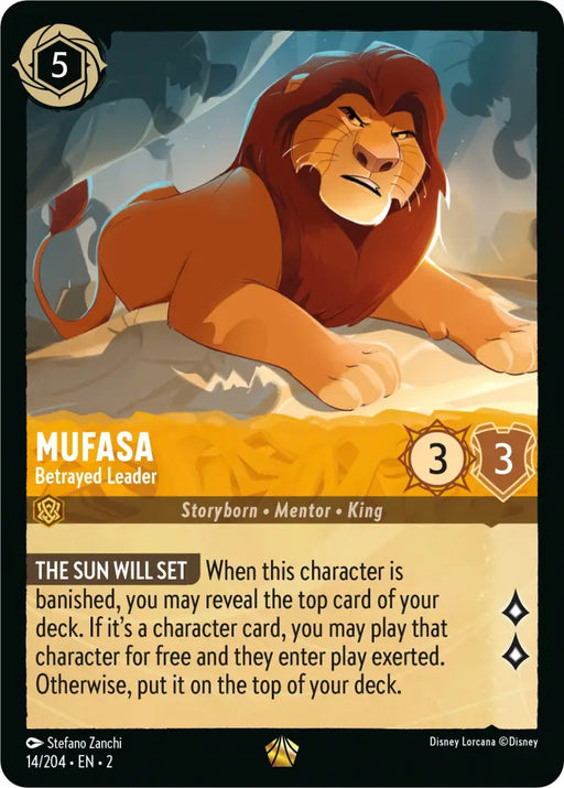 Mufasa - Betrayed Leader (14/204) [Rise of the Floodborn] - Lorcana Single