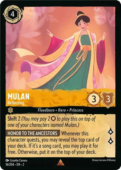 Mulan - Reflecting (16/204) [Rise of the Floodborn] - Lorcana Single