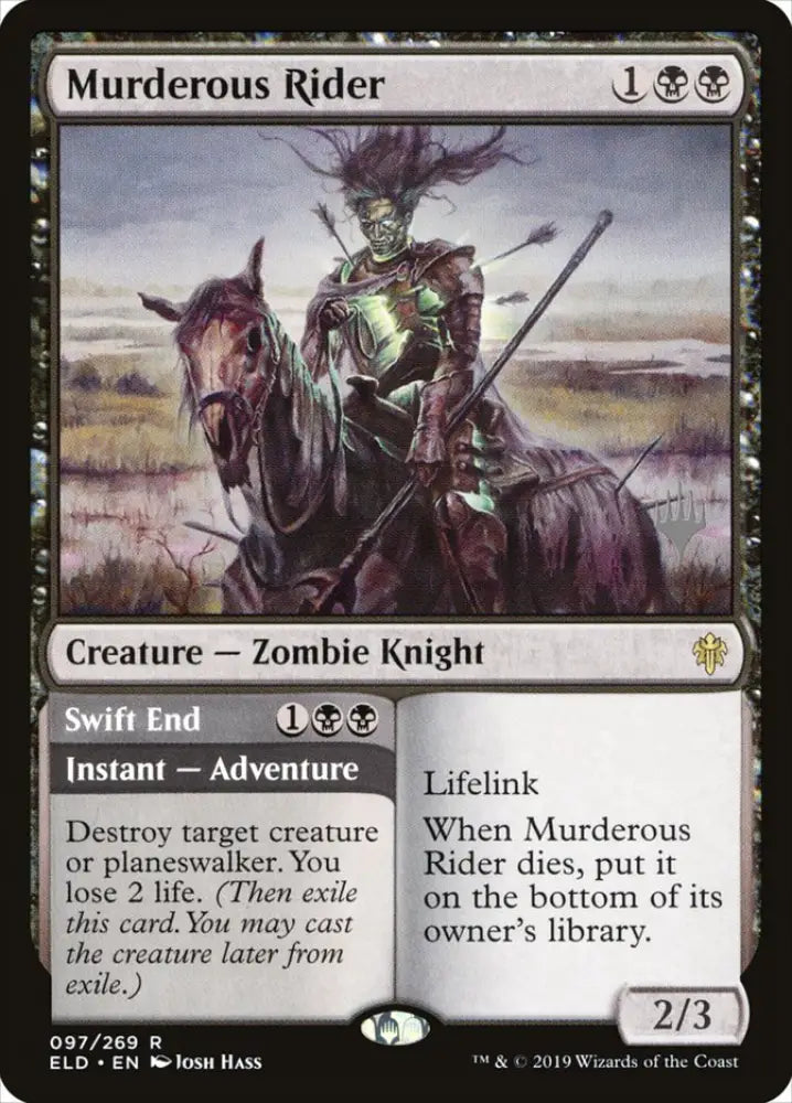 Murderous Rider // Swift End (Promo Pack) [Throne of Eldraine Promos] - MTG Single