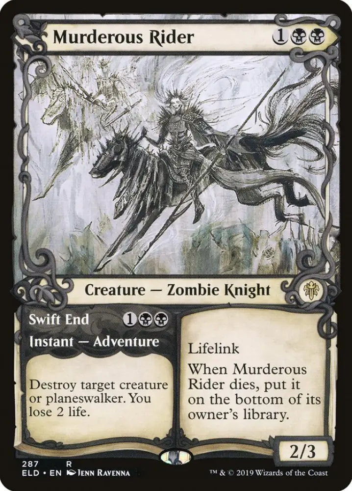Murderous Rider // Swift End (Showcase) [Throne of Eldraine] - MTG Single