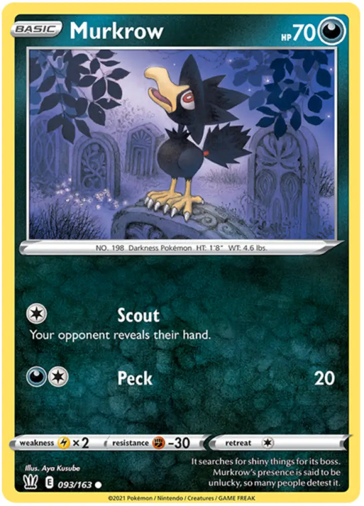 Murkrow (093/163) [Sword & Shield: Battle Styles] - Pokemon Single