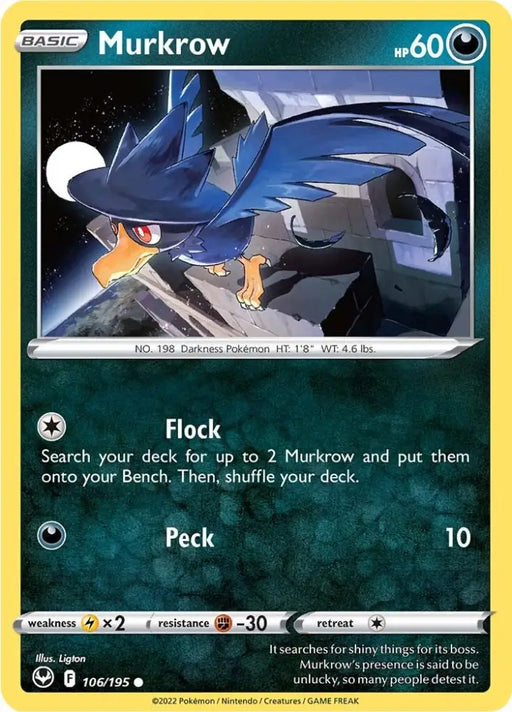 Murkrow (106/195) [Sword & Shield: Silver Tempest] - Pokemon Single