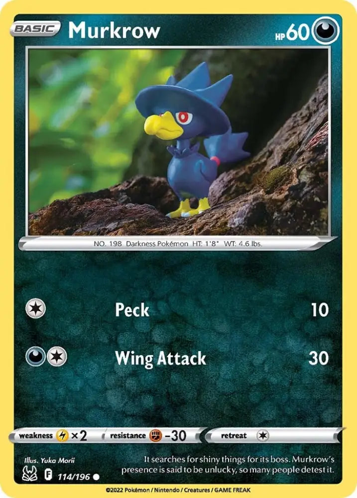 Murkrow (114/196) [Sword & Shield: Lost Origin] - Pokemon Single