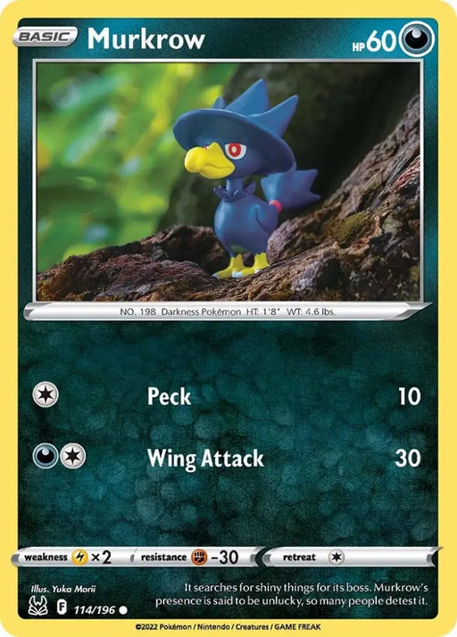 Murkrow (114/196) [Sword & Shield: Lost Origin] - Pokemon Single