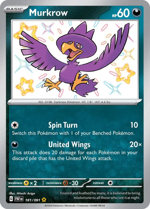 Murkrow (181/091) [Scarlet & Violet: Paldean Fates] - Pokemon Single
