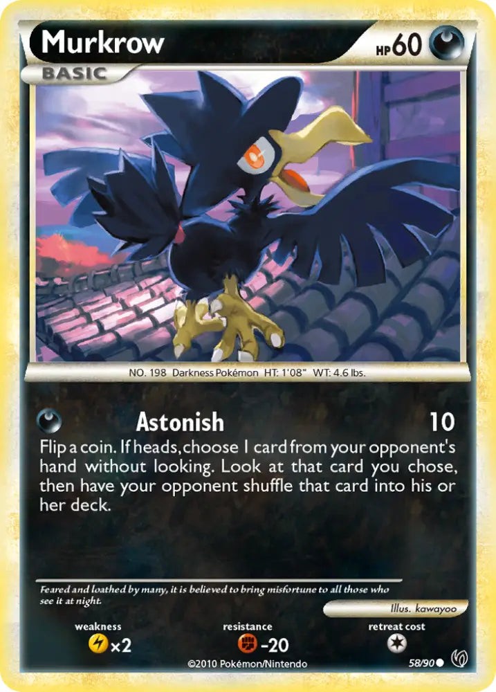 Murkrow (58/90) [HeartGold & SoulSilver: Undaunted] - Pokemon Single