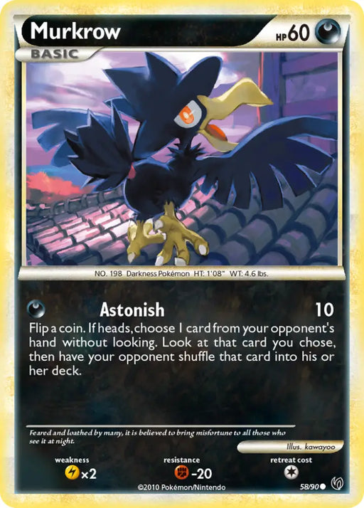 Murkrow (58/90) [HeartGold & SoulSilver: Undaunted] - Pokemon Single