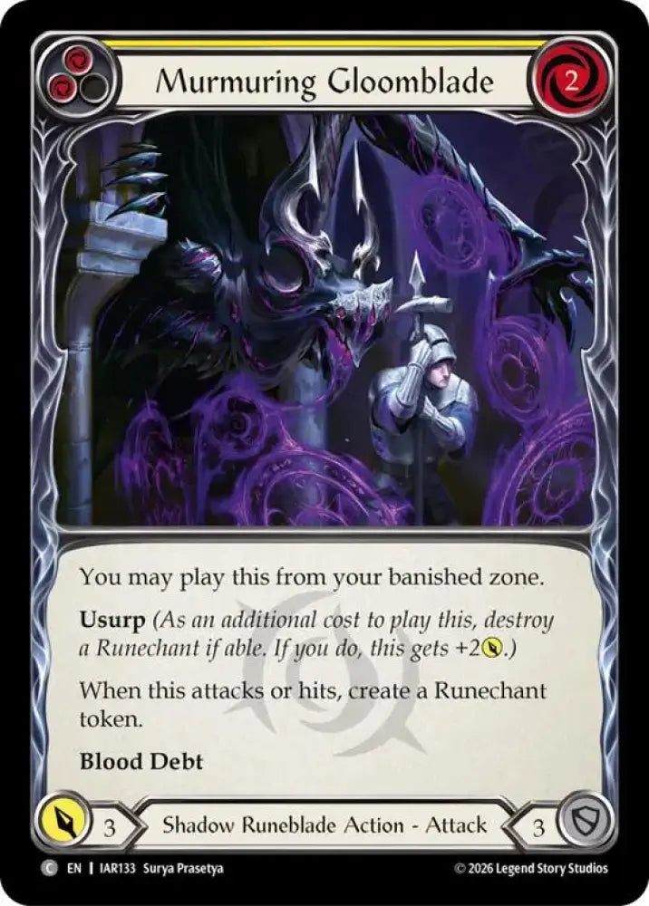 Murmuring Gloomblade (Yellow) (IAR133) [Usurp the Shadow Throne]
