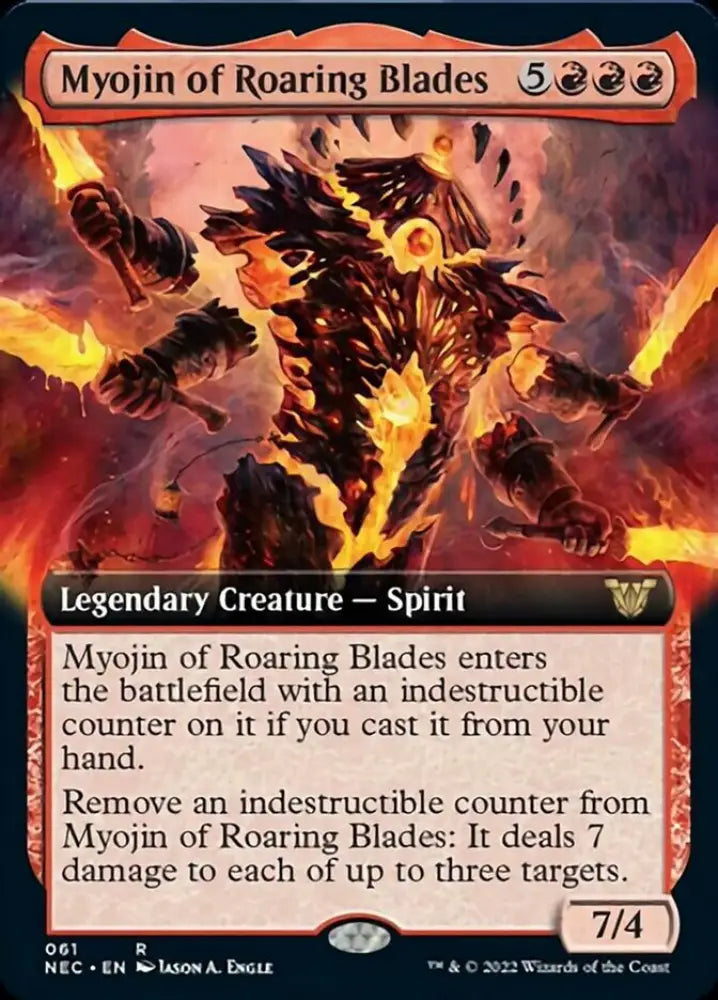 Myojin of Roaring Blades (Extended Art) [Kamigawa: Neon Dynasty Commander] - MTG Single