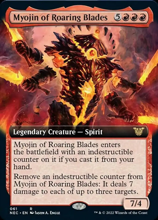 Myojin of Roaring Blades (Extended Art) [Kamigawa: Neon Dynasty Commander] - MTG Single