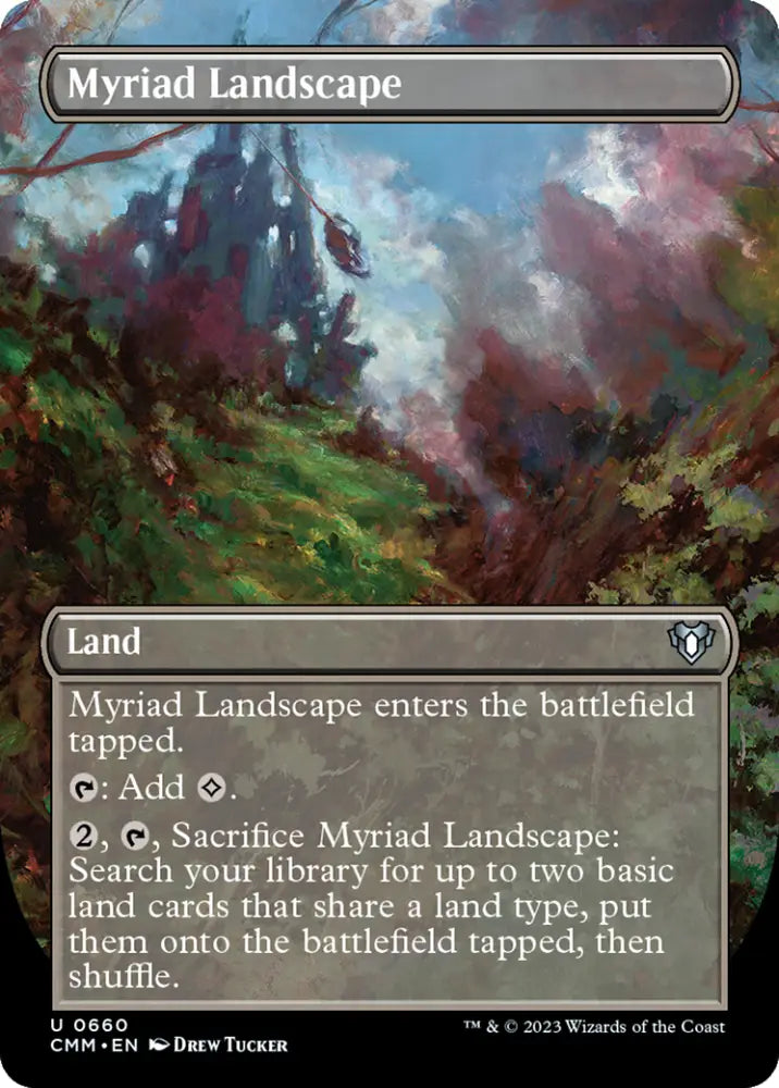 Myriad Landscape (Borderless Alternate Art) [Commander Masters] - MTG Single