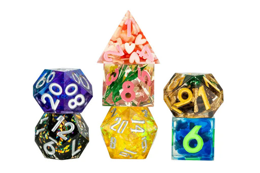 Mystery Misfit Sharp Edge Resin Polyhedral Dice Set - Accessoire