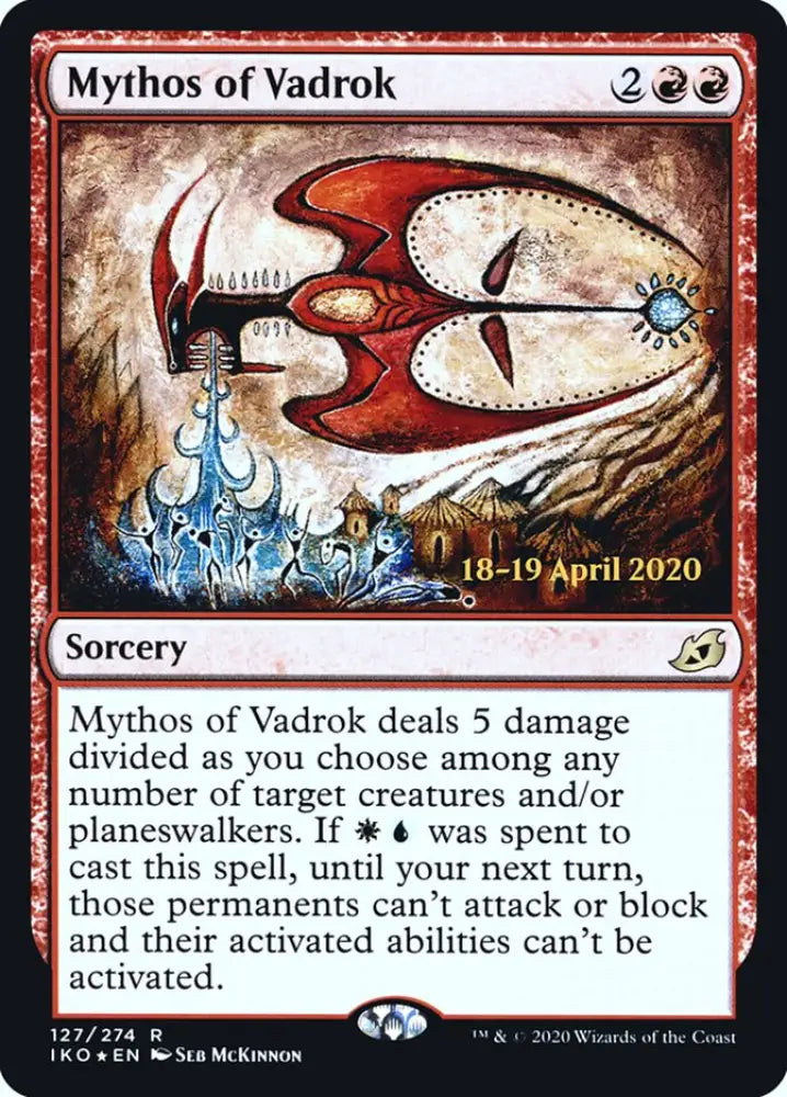 Mythos of Vadrok [Ikoria: Lair of Behemoths Prerelease Promos] - MTG Single