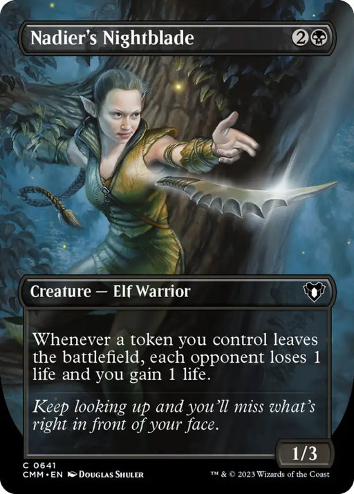 Nadier’s Nightblade (Borderless Alternate Art) [Commander Masters] - MTG Single