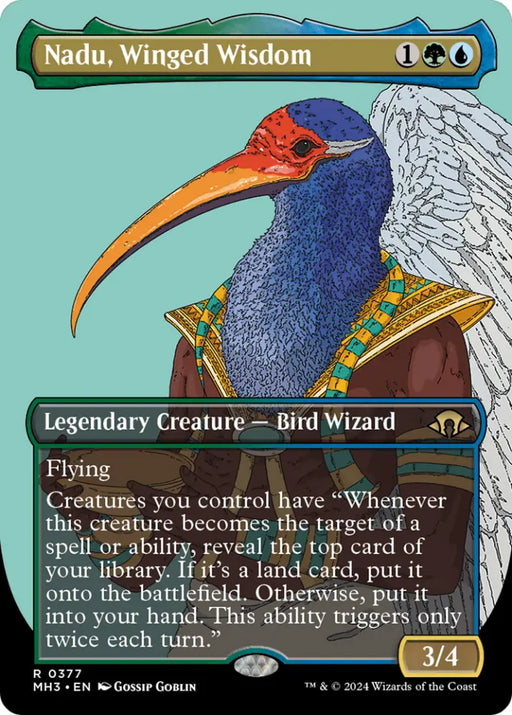 Nadu Winged Wisdom (Borderless) [Modern Horizons 3] - MTG Single