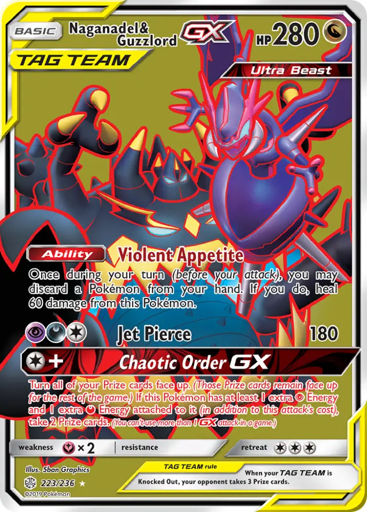 Naganadel & Guzzlord GX (223/236) [Sun & Moon: Cosmic Eclipse] - Pokemon Single
