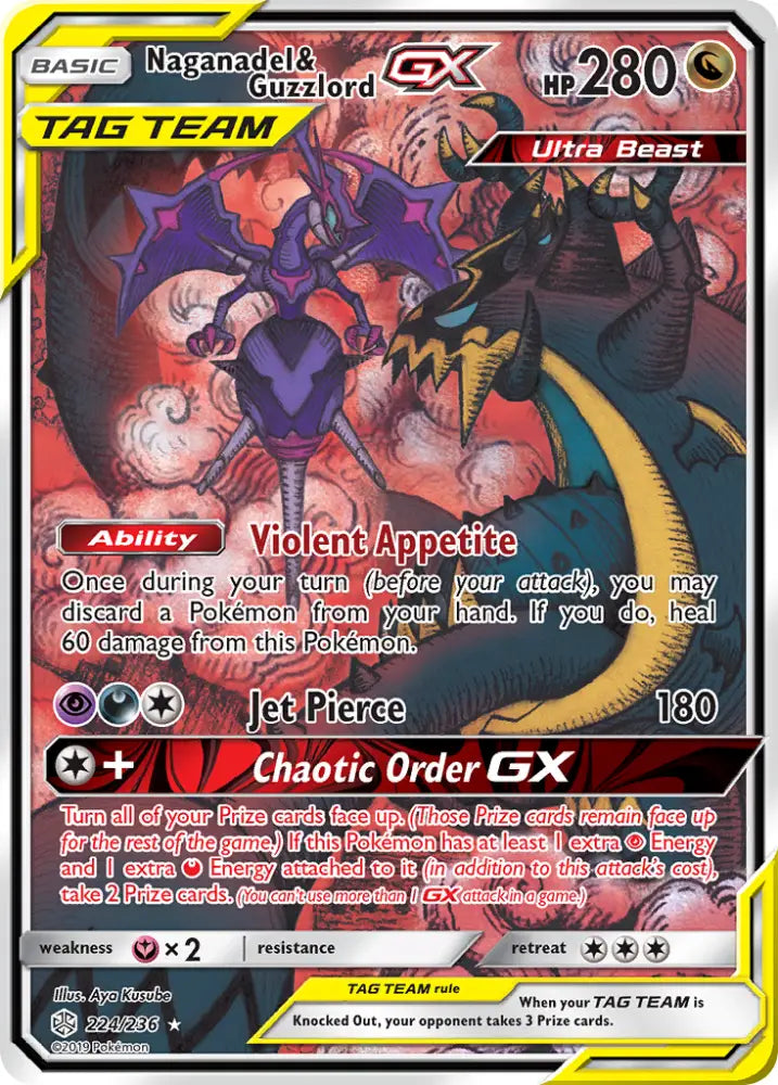 Naganadel & Guzzlord GX (224/236) [Sun & Moon: Cosmic Eclipse] - Pokemon Single