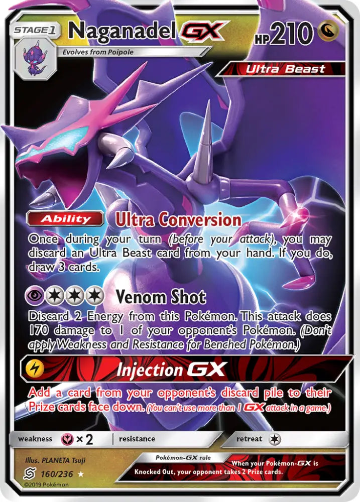 Naganadel GX (160/236) [Sun & Moon: Unified Minds] - Pokemon Single