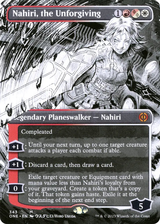 Nahiri the Unforgiving (Borderless Manga) [Phyrexia: All Will Be One] - MTG Single