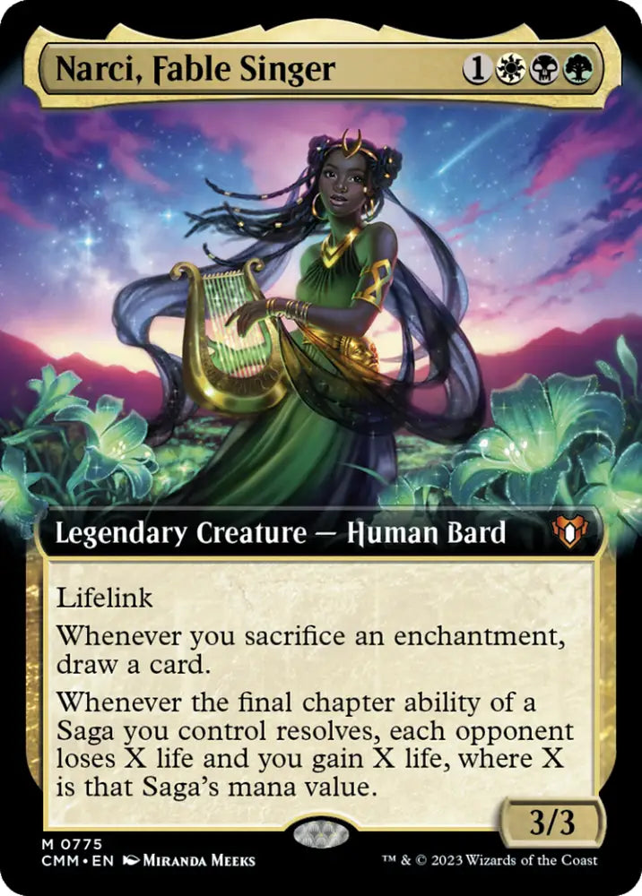 Narci Fable Singer (Extended Art) [Commander Masters] - MTG Single