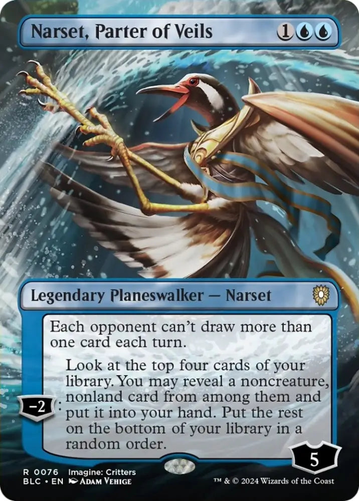 Narset Parter of Veils (Borderless) [Bloomburrow Commander] - MTG Single