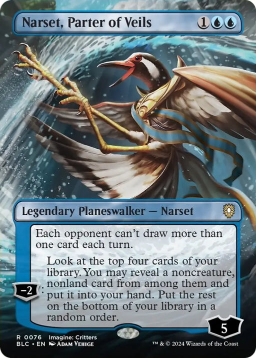 Narset Parter of Veils (Borderless) [Bloomburrow Commander] - MTG Single