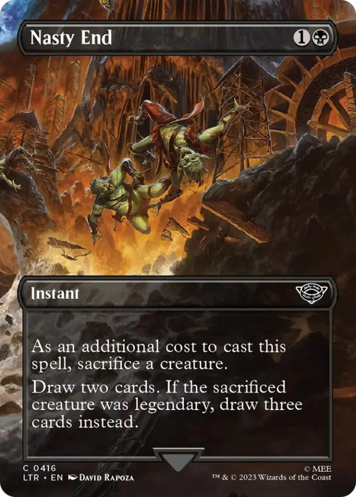 Nasty End (Borderless Alternate Art) [The Lord of the Rings: Tales of Middle-Earth] - MTG Single