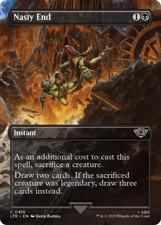 Nasty End (Borderless Alternate Art) [The Lord of the Rings: Tales of Middle-Earth] - MTG Single