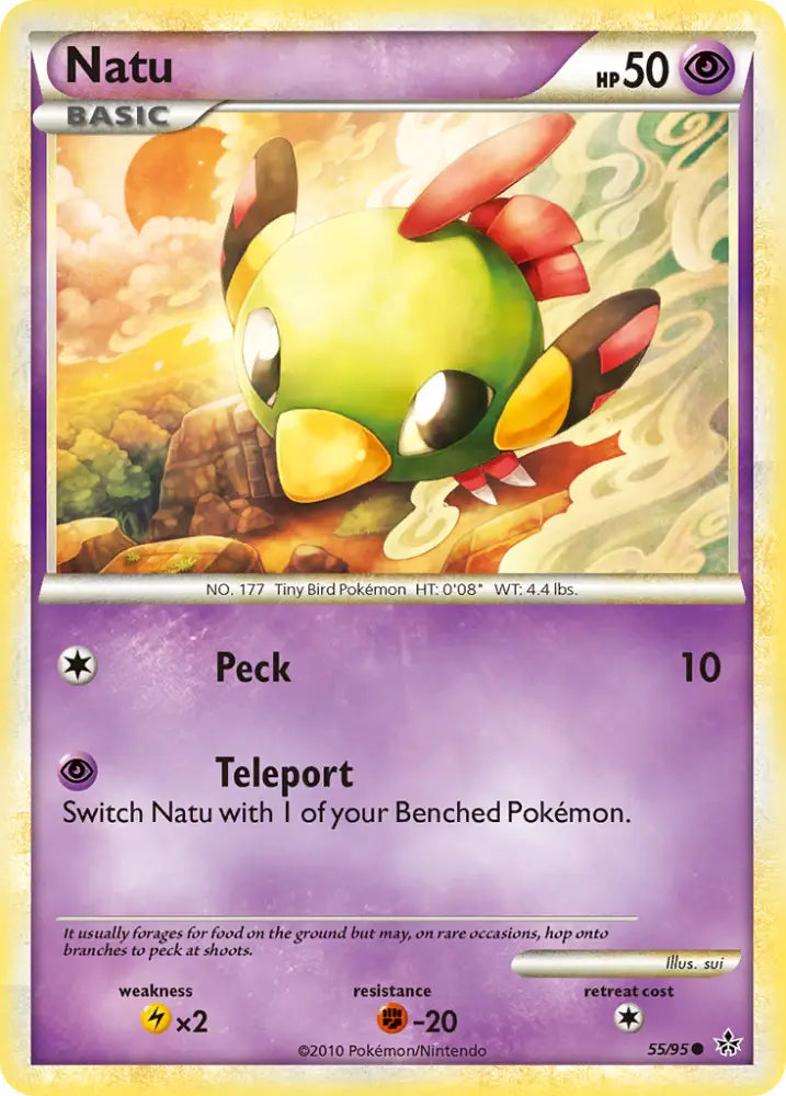 Natu (55/95) [HeartGold & SoulSilver: Unleashed] - Pokemon Single