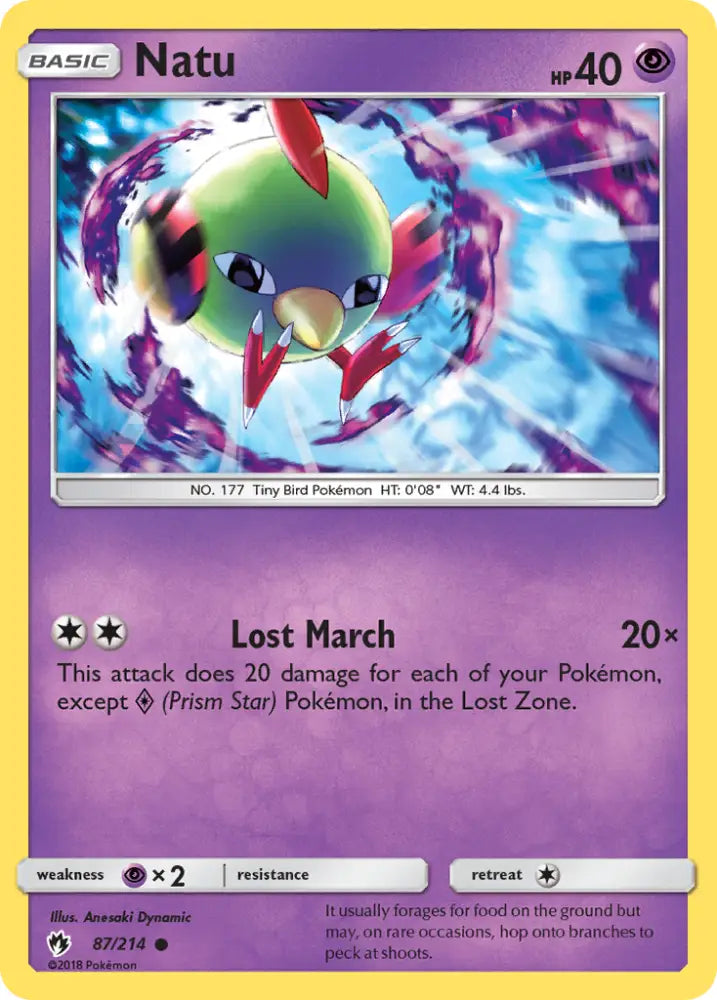 Natu (87/214) [Sun & Moon: Lost Thunder] - Pokemon Single