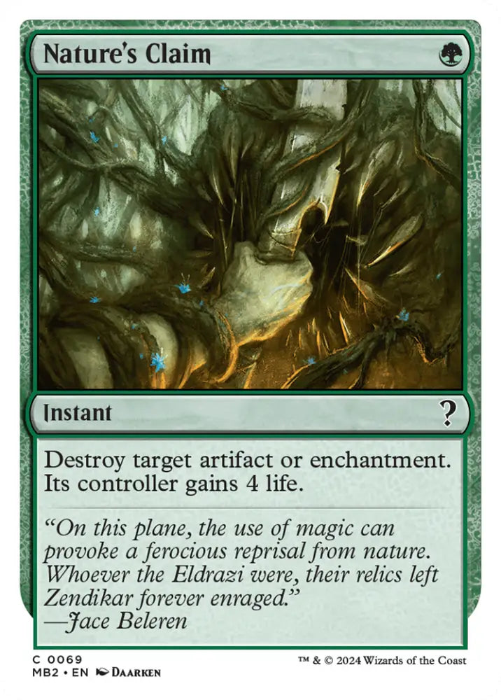 Nature’s Claim (White Border) [Mystery Booster 2] - MTG Single