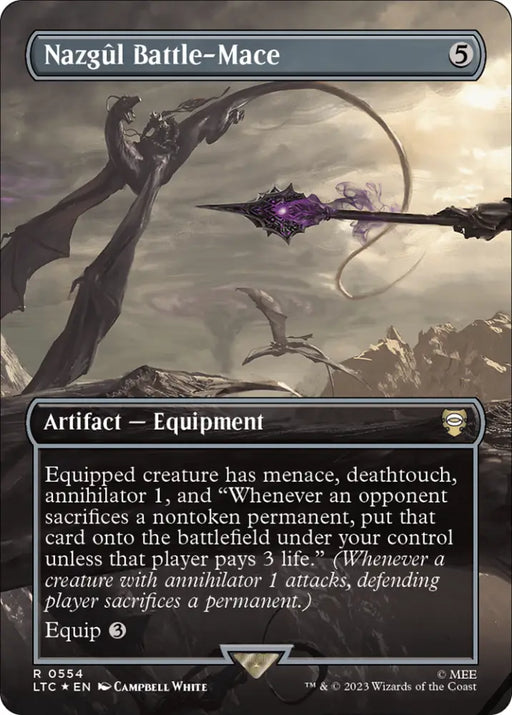 Nazgul Battle-Mace (Borderless) (Surge Foil) [The Lord of the Rings: Tales of Middle-Earth Commander] - MTG Single